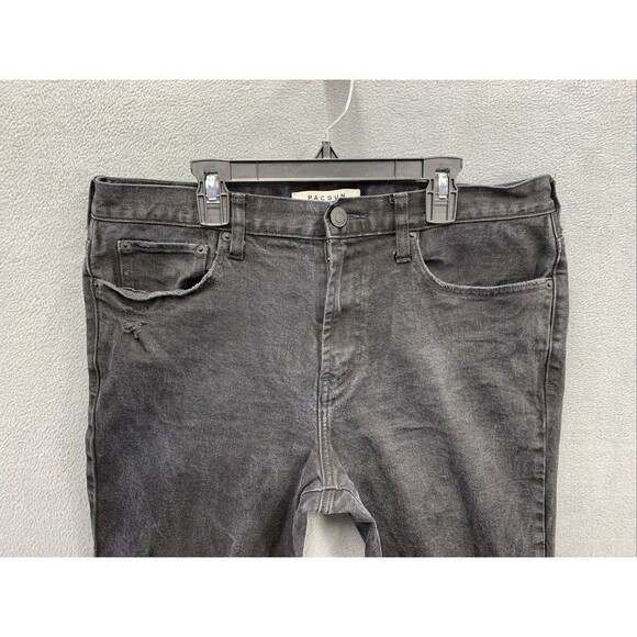 PacSun Denim Jeans Men's Size 34X32 Black Stacked Skinny Hip Hop Street - Picture 9 of 16